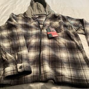 Tru Fit Men’s Warm Polar Fleece Plaid Hooded Jacket 2XL